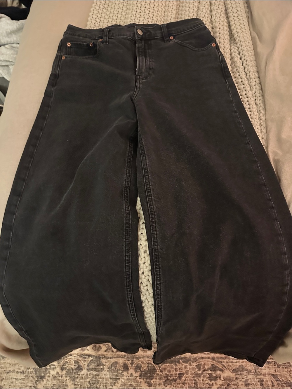 GAP high waisted wide leg, black jeans